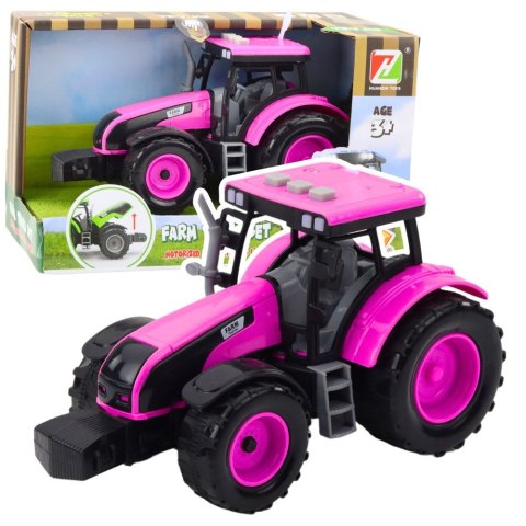 Lean Traktor Farmerski Rolniczy Na Baterie Światła Dźwięki Różowy Lean (25163)
