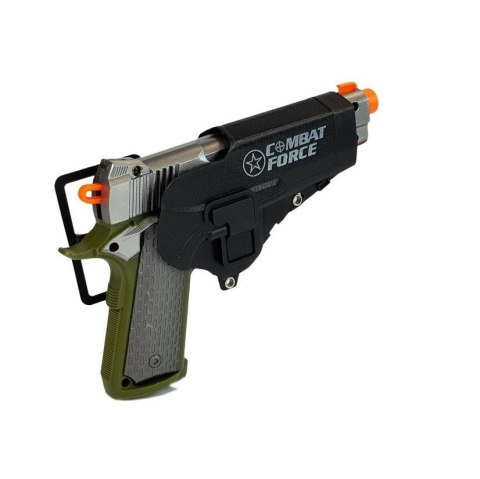 Lean Zestaw policyjny Pistolet 20cm Odznaka Gwizdek Kabura Efekty Świetlne Dźwięk Lean (7869)