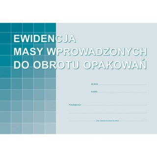 Michalczyk i Prokop Druk offsetowy Ewidencja masy wprowadzonych do obrotu opakowań A4 16k. Michalczyk i Prokop (S-220-1)