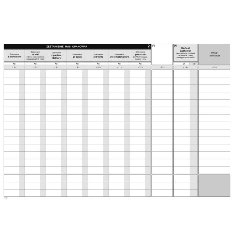 Michalczyk i Prokop Druk offsetowy Ewidencja masy wprowadzonych do obrotu opakowań A4 16k. Michalczyk i Prokop (S-220-1)