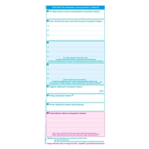 Michalczyk i Prokop Druk samokopiujący potw.odbioru niczystości ciekł. transport do stacji paliw 1/3 A4 80k. Michalczyk i Prokop (S-100-8)
