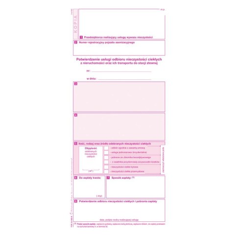 Michalczyk i Prokop Druk samokopiujący potw.odbioru niczystości ciekł. transport do stacji paliw Michalczyk i Prokop (S-105-8)