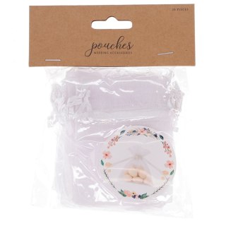 Partydeco Opakowanie ozdobne Party Deco woreczki z organzy białe białe [mm:] 75x100 Partydeco (WRG5-008)