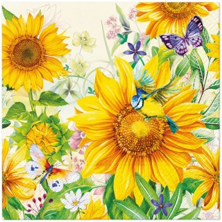 Paw Serwetki Lunch Wild Sunflowers mix nadruk bibuła [mm:] 330x330 Paw (SDL145500)
