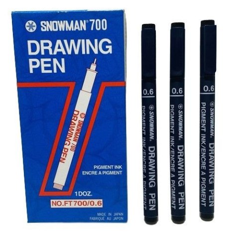 Snowman Pisak kreślarski czarny 0,6mm Snowman