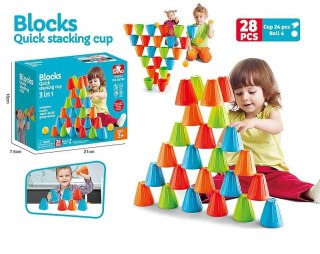 Adar Gra zręcznościowa układanie 24 kubeczków z piłeczkami, kubek 8cm Adar (612761)