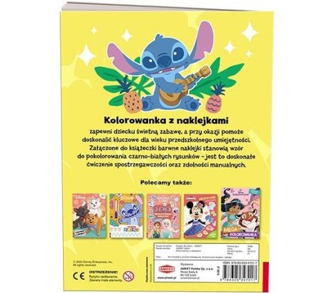 Ameet Książka dla dzieci Stitch. Kolorowanka z Naklejkami Ameet (NA 9141)