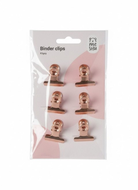 Berlingo Klipsy do spinania dokumentów różowe złoto metal 6 szt 25mm Berlingo (328222)