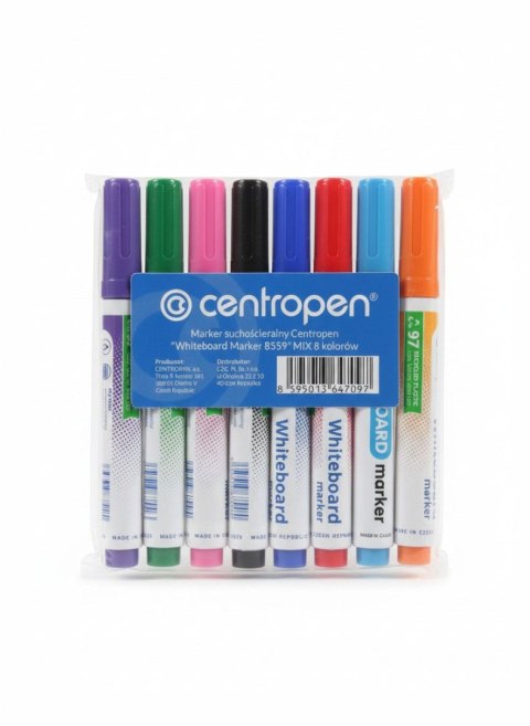 Centropen Marker suchościeralny 8559/8 wkład mix 2,5mm okrągła końcówka Centropen