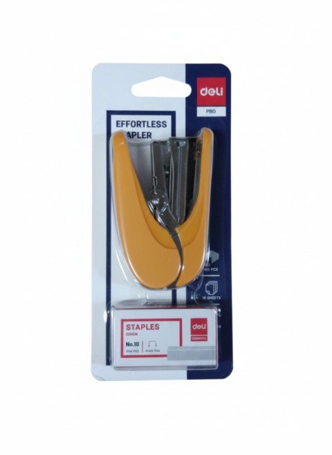 Deli Zszywacz POMARAŃCZOWY 15k zszywki 10 pomarańczowy 15k (E0365_ORANGE) Deli