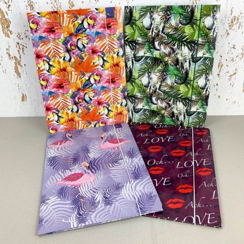 Ev-corp Teczka kartonowa na gumkę flowers z gumką a4 A4 Ev-corp (7000)