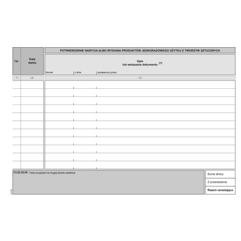 Michalczyk i Prokop Druk offsetowy Ewidencja nabytych i wydanych naczyń jednorazowego użytku z tworzyw sztucznych A5 16k. Michalczyk i Prokop (S-210