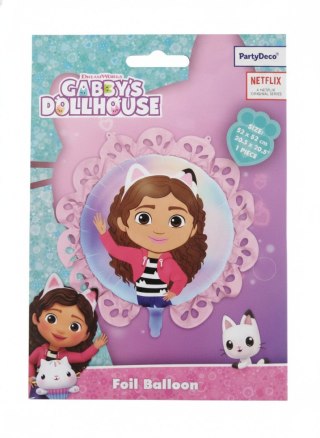 Partydeco Balon foliowy pastylka z falbanką Koci Domek Gabi Partydeco (FB317)