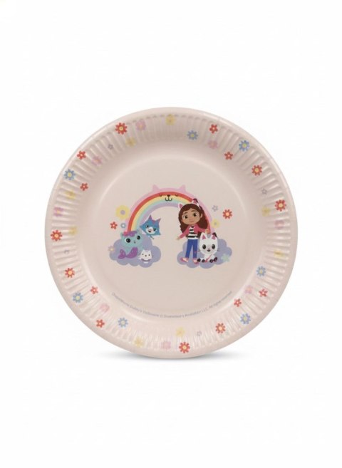 Partydeco Talerz jednorazowy Koci Domek Gabi papier śr. 230mm 6 szt Partydeco (TPP104)