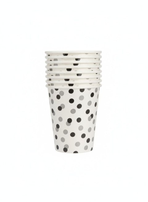 Paw Kubek jednorazowy Confetti Silver-Black papierowe papier 250ml Paw (PC8000508)
