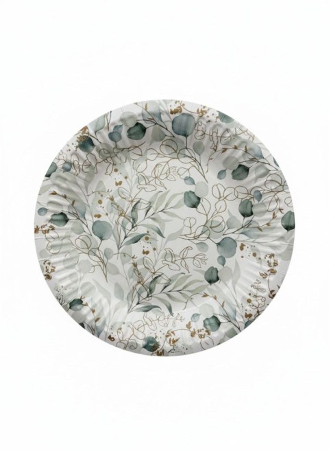 Paw Talerz jednorazowy Golden Eucalypus papier śr. 180mm 8 szt Paw (PPD8003700)