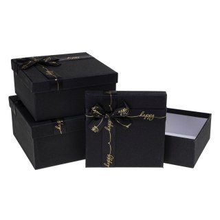 Rozette Pudełko na prezent Rozette (PUG-24232-KW BLACK set 3 pcs)