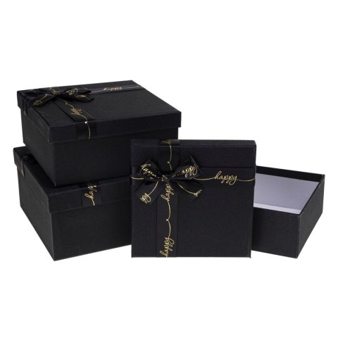 Rozette Pudełko na prezent Rozette (PUG-24232-KW BLACK set 3 pcs)