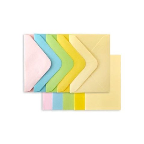 Argo Kartka składana zestaw karnet+koperta, mix pastelowy satynowy, 5szt. [mm:] 70x100 Argo (280999)