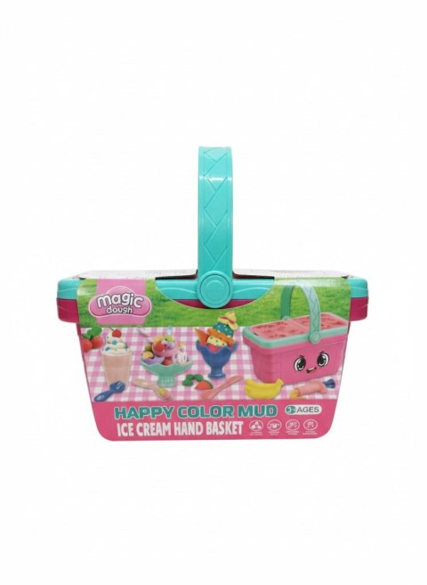 Artyk Masa plastyczna dla dzieci koszyczek różowy z foremkami mix Artyk (176760)