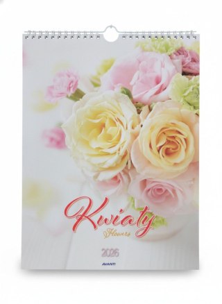 Avanti Kalendarz ścienny MAŁY SPIRALA KWIATY 230mm x 305mm Avanti (KSMS-6)