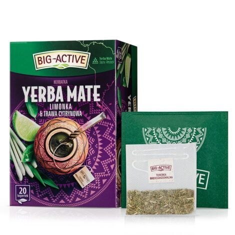 Big Active Herbata PU-ERH Yerba Mat limonka trawa cytrynowa 20 saszetek Big Active
