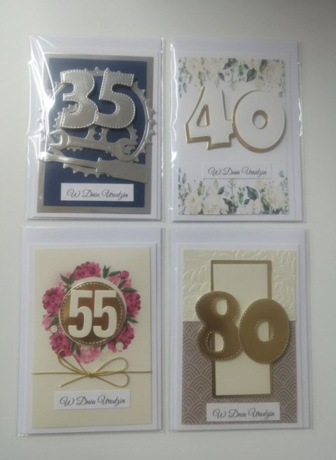 Deco Styl Kartka składana urodziny cyfra ręcznie zdobiona C6 Deco Styl (C6)