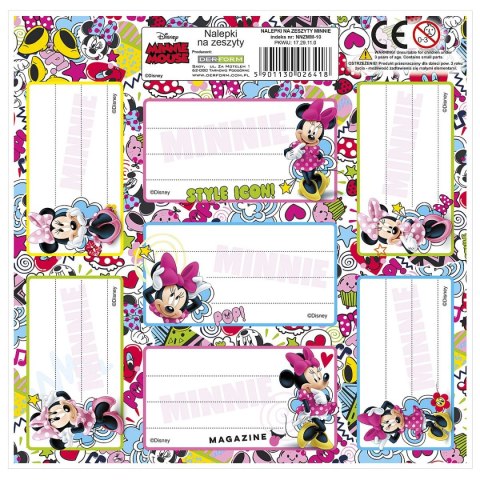 Derform Naklejka na zeszyt Myszka Minnie [mm:] 165x165 Derform (NNZMM)