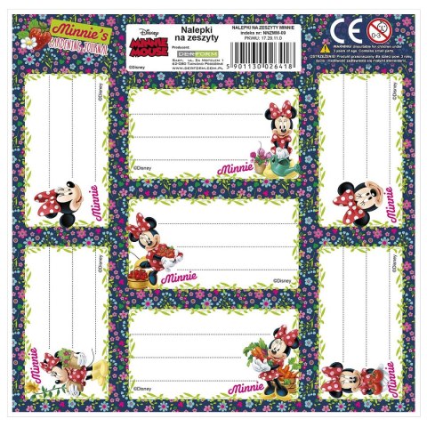 Derform Naklejka na zeszyt Myszka Minnie [mm:] 165x165 Derform (NNZMM)