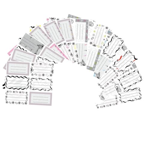 Ev-corp Naklejka (nalepka) monochrome na zeszyt op 25szt Ev-corp (2401)