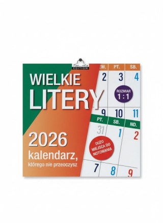 Kukartka Kalendarz ścienny classic WIELKIE LITERY Kukartka