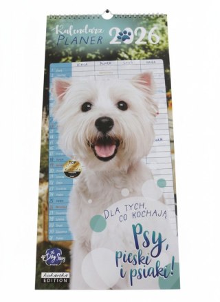 Kukartka Kalendarz ścienny planer PSY 450mm x 210mm Kukartka (KALP)