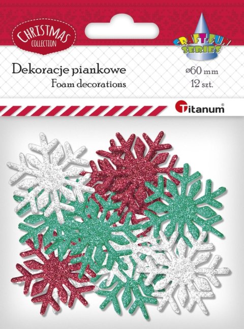 Titanum Ozdoba piankowa Craft-Fun Series płatki śniegu 12 szt Titanum (6343)