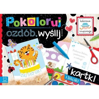 Aksjomat Książeczka edukacyjna Pokoloruj, ozdób, wyślij. Kartki i liściki Aksjomat (2910)