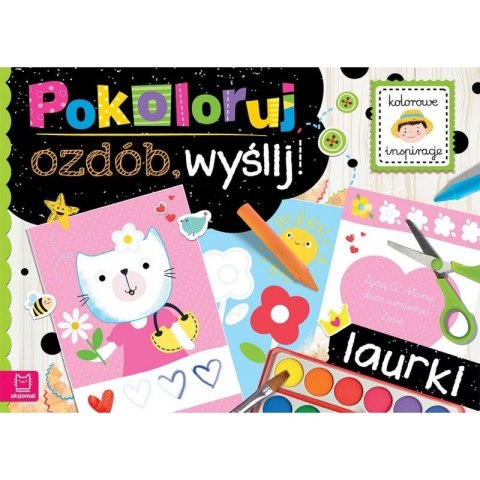 Aksjomat Książeczka edukacyjna Pokoloruj, ozdób, wyślij. Laurki Aksjomat (2909)