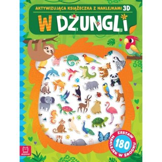 Aksjomat Książka dla dzieci W dżungli. Aktywizująca książeczka z naklejkami 3D. Aksjomat