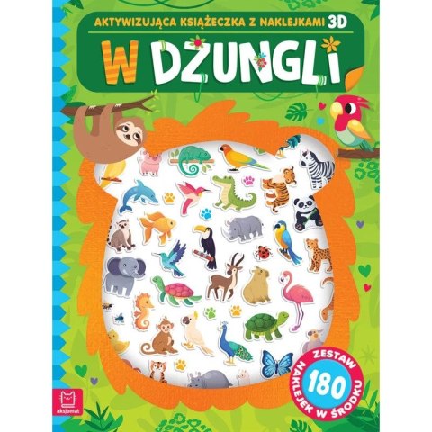 Aksjomat Książka dla dzieci W dżungli. Aktywizująca książeczka z naklejkami 3D. Aksjomat