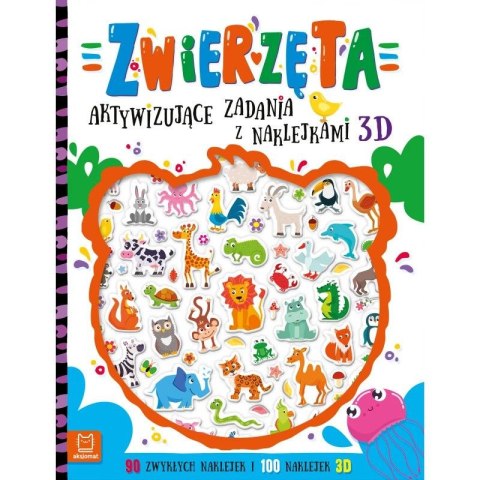 Aksjomat Książka dla dzieci Zwierzęta. Aktywizujące zadania z naklejkami 3D Aksjomat
