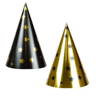 Arpex Czapka party Glam Party (czarne, złote) (4 szt.) mix papier Arpex (KP8854)