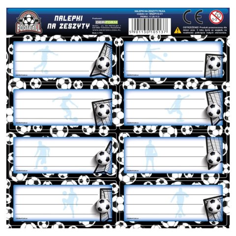 Derform Naklejka na zeszyt Piłka [mm:] 160x160 Derform (NNZPI19)