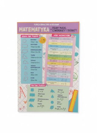 Henry Książeczka edukacyjna KARTA EDUKACYJNA mATEMATYKA FIGURY PŁASKIE TRÓJKĄTY I CZWOROKATY Henry (5905701489817)