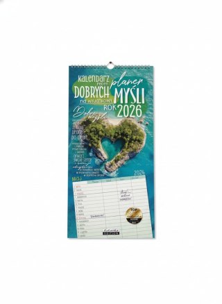 Kukartka Kalendarz ścienny planer DOBRYCH MYŚLI 450mm x 210mm Kukartka (KALP)