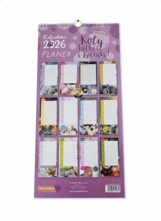 Kukartka Kalendarz ścienny planer KOTY 450mm x 210mm Kukartka (KALP)