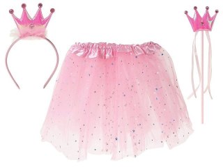Adar Kostium księżniczka - opaska, berło i spódniczka tiulowa z podszewką z regulowaną szerokością, dł. 28,5cm Adar (627932)