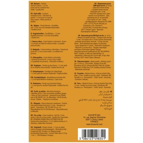 Bic Długopis Cristal Medium wkład mix 1,2mm Bic (847897)