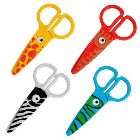 Flamingo Nożyczki dla dzieci bezpieczne, wzory zwierzęce 12cm