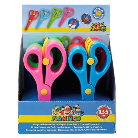 Flamingo Nożyczki dla dzieci bezpieczne z odbojnikiem 13,5cm