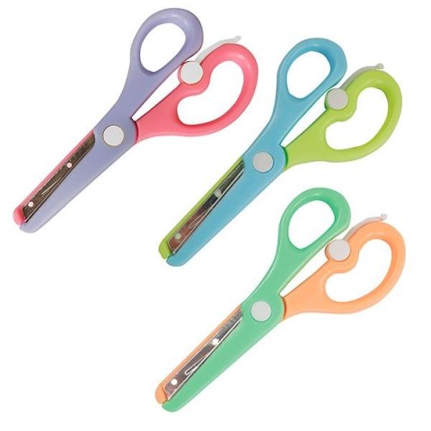 Flamingo Nożyczki dla dzieci bezpieczne z osłoniętym ostrzem z odbojnikiem 13,5cm