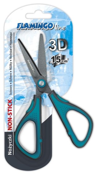 Flamingo Nożyczki teflonowe czarne ostrze 3D 15cm Flamingo (FL055526)