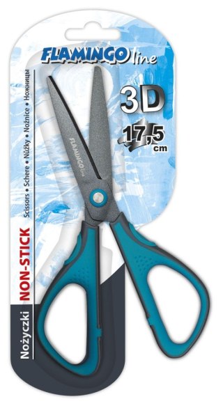 Flamingo Nożyczki teflonowe czarne ostrze 3D 17,5cm Flamingo (FL055525)